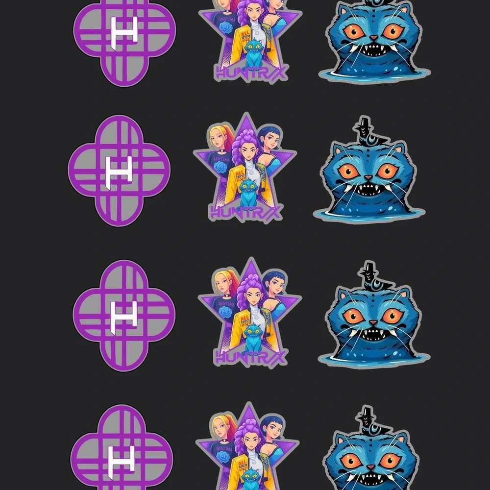 Huntrix birthday party Cupcake Toppers